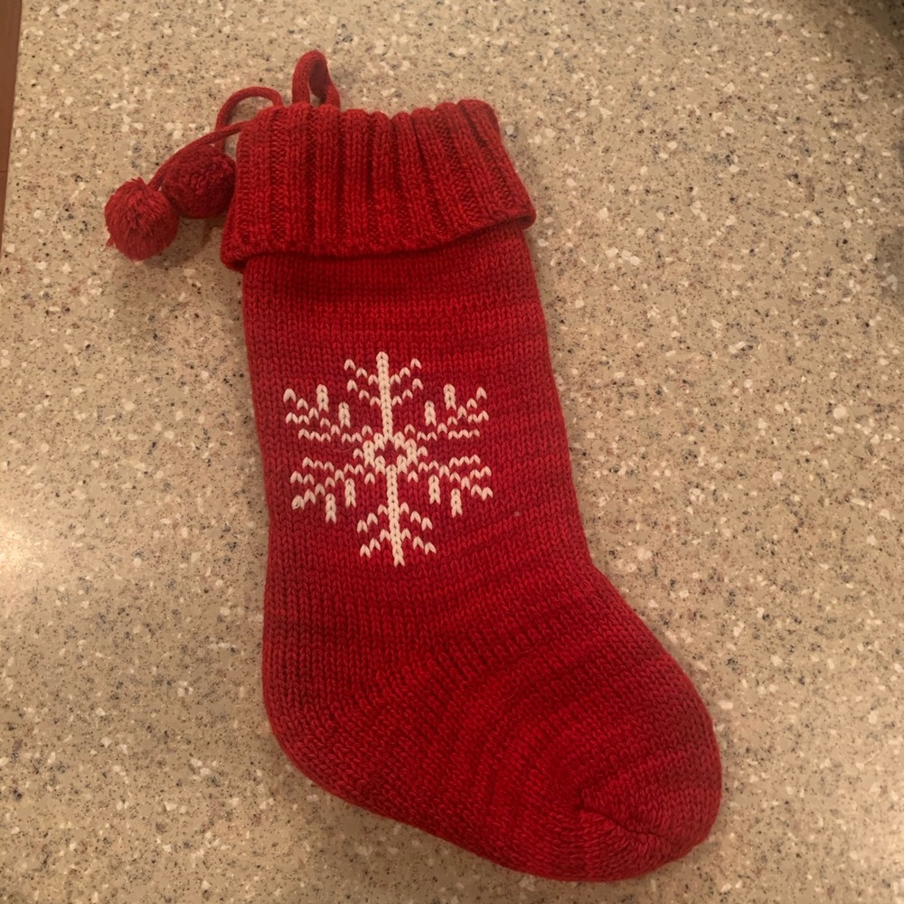 Red knit Christmas stocking